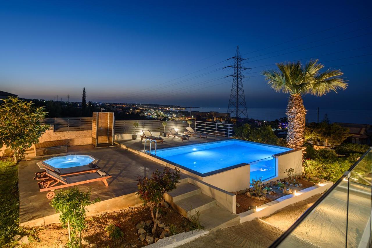 Queen'S Gem Luxury Villa - Heated Jacuzzi & Pool Херсониссос Экстерьер фото