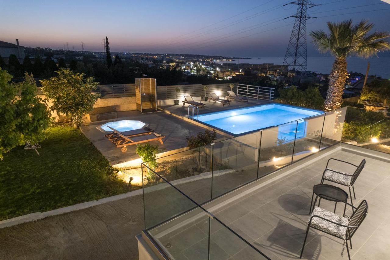 Queen'S Gem Luxury Villa - Heated Jacuzzi & Pool Херсониссос Экстерьер фото